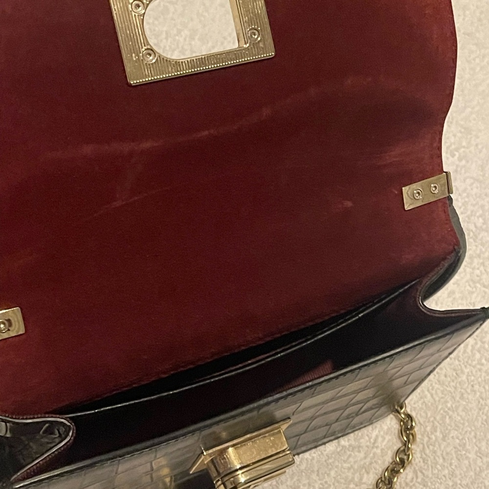 Furla Luxury Black With Polished Brass Mini Bag with Chain Strap - Picture 4 of 8